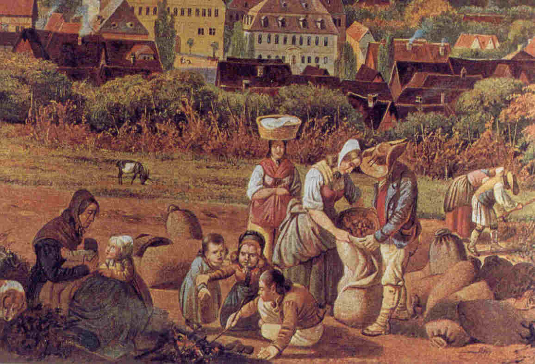 medieval peasants working